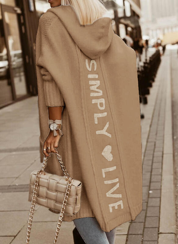 Hooded Cardigan in Pink or Beige – Casual Layering, Everyday Wear