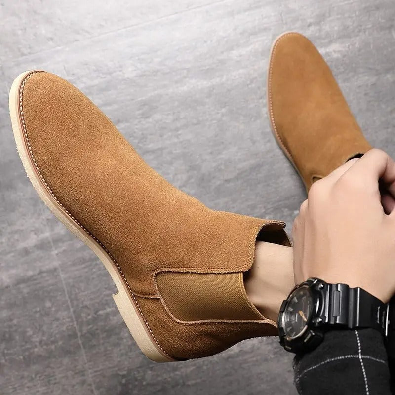 Men's Chelsea Boots with Elastic Gusset and Pull Tab – Casual, Office