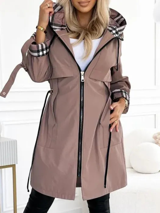 Waterproof Windproof Zip Coat with Hood – Casual Wear, Outdoor Activities