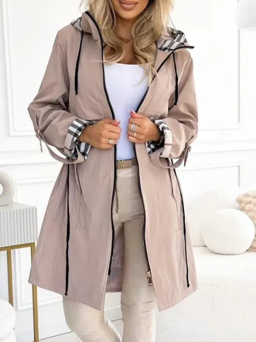 Waterproof Windproof Zip Coat with Hood – Casual Wear, Outdoor Activities