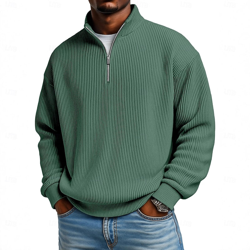 Ribbed Quarter-Zip Jumper – Casual Wear, Everyday Comfort
