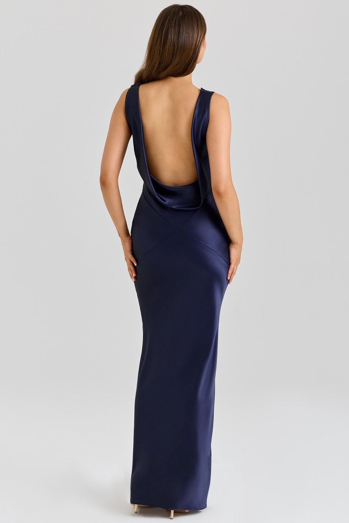 Satin Cowl Maxi Dress – Occasion Gown for Weddings & Events
