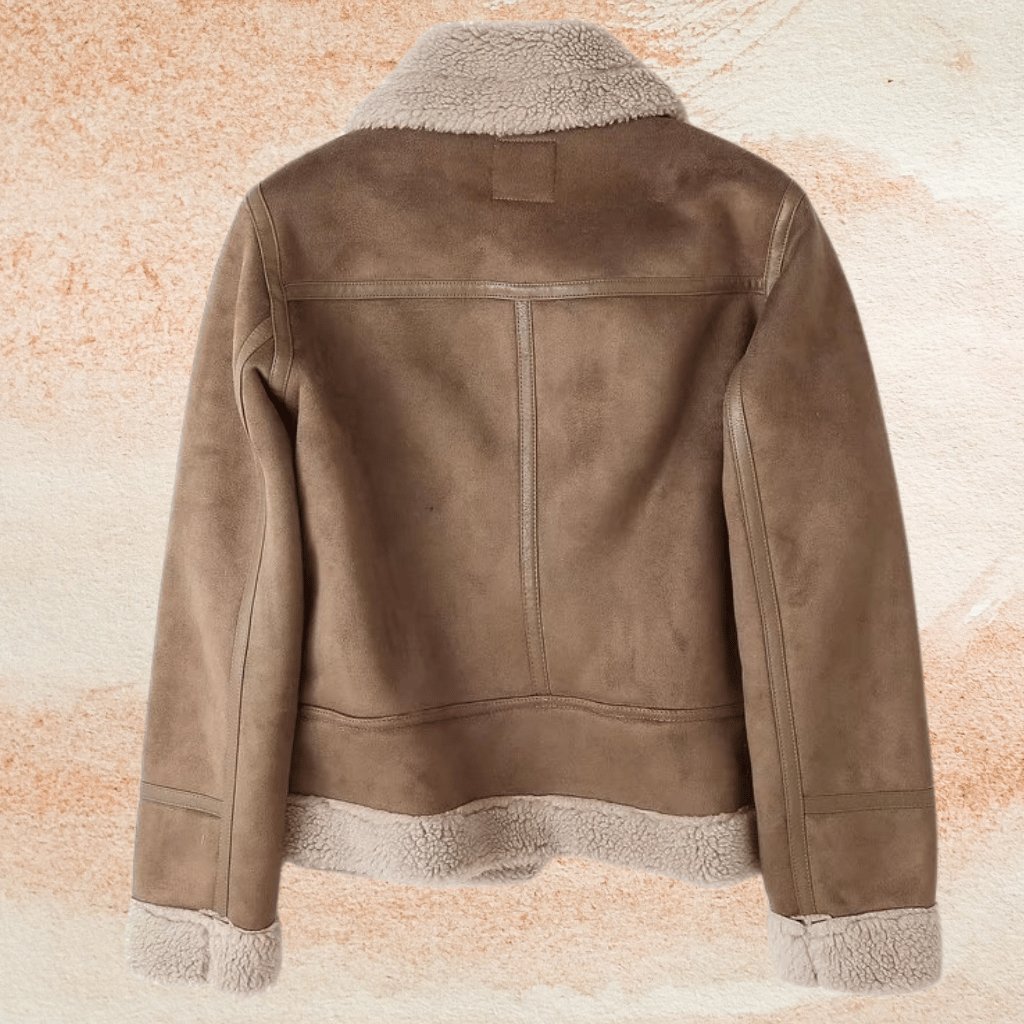 Warm Shearling Aviator Jacket – Stylish Faux Fur Lining, Casual Wear, Winter Outerwear
