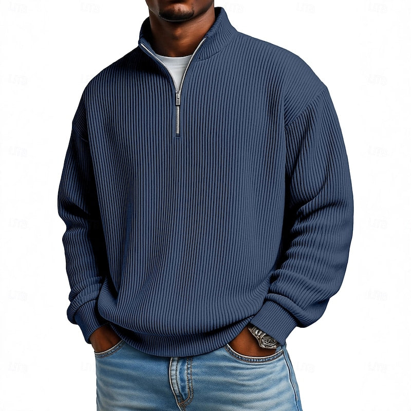 Ribbed Quarter-Zip Jumper – Casual Wear, Everyday Comfort