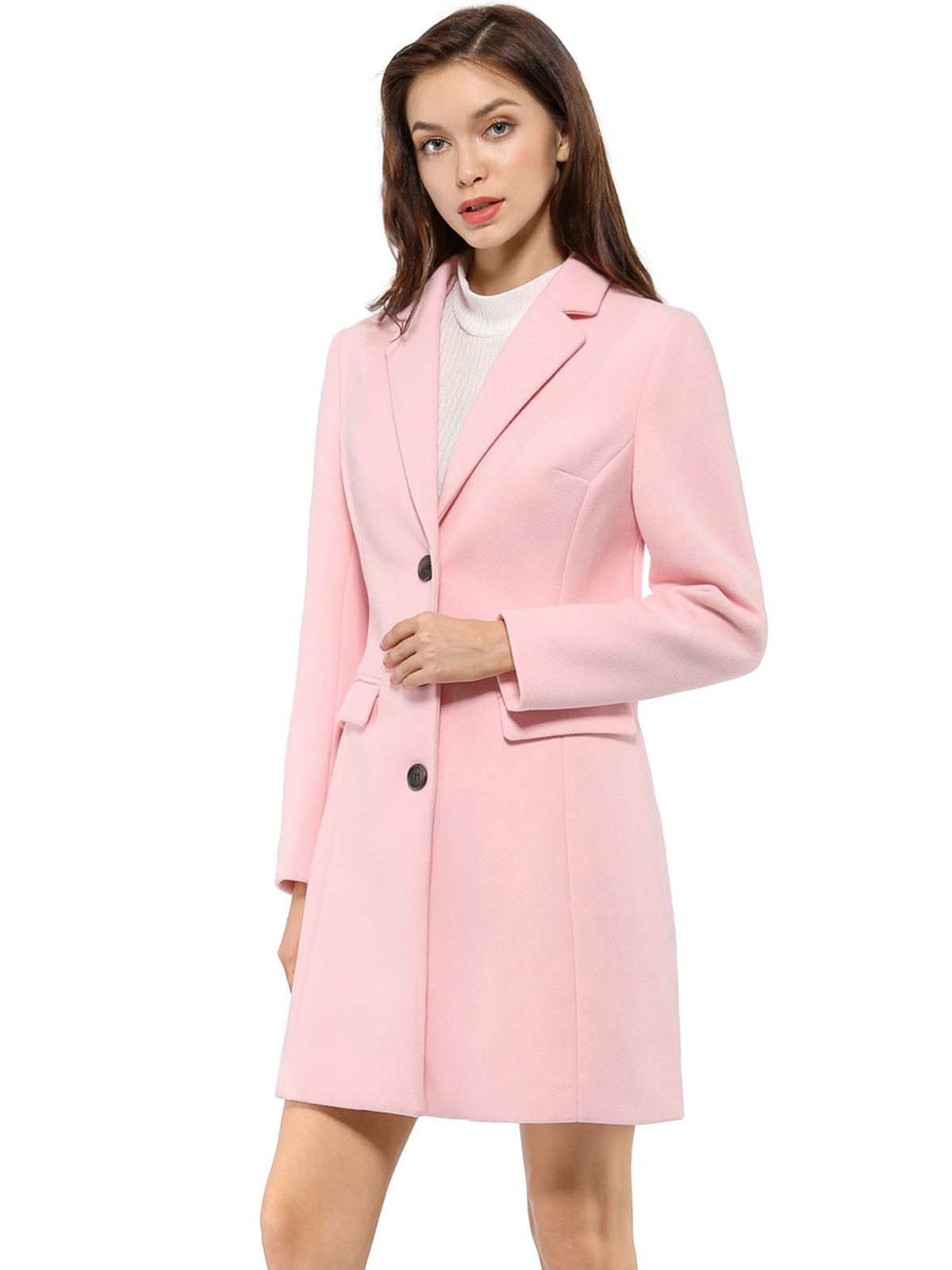 Classic Wool Coat with Collar – Stylish Outerwear for Office, Casual Wear