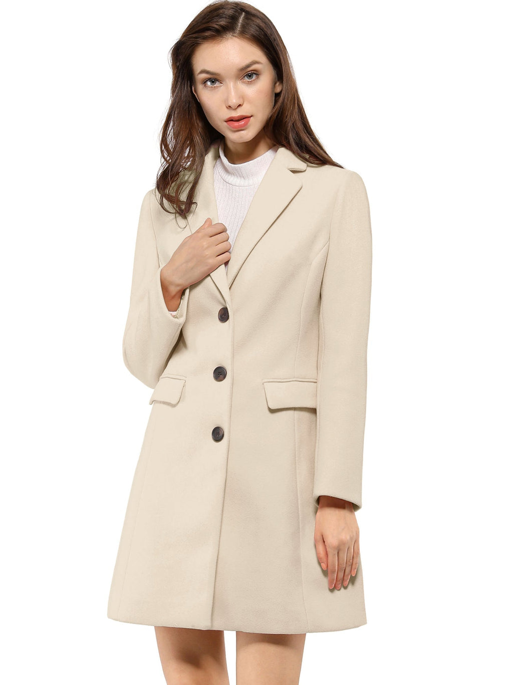 Classic Wool Coat with Collar – Stylish Outerwear for Office, Casual Wear