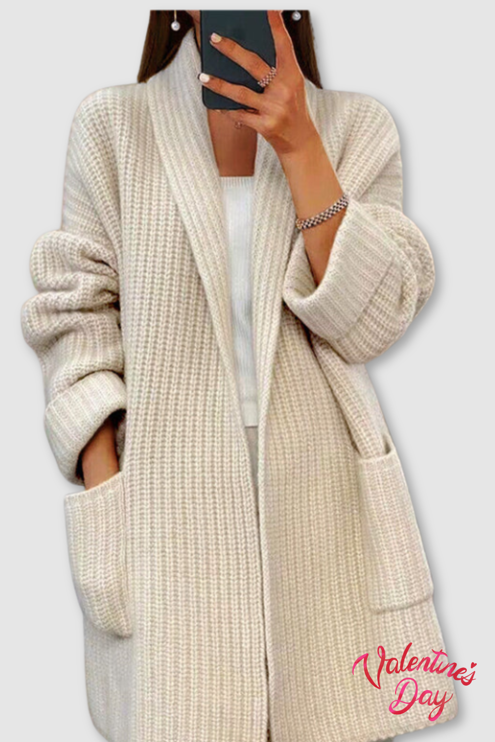 Moonlit Cardigan - Chunky Knit, Long Length, Women's – Casual, Layering