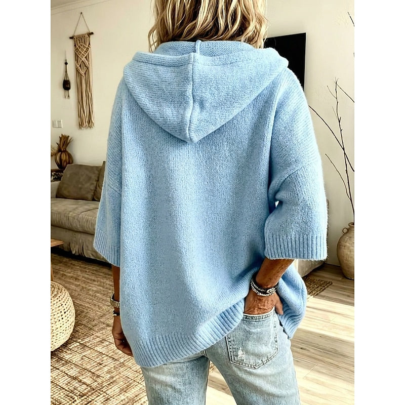 Cozy Hooded Open-Front Cardigan – Casual Wear, Layering Essentials