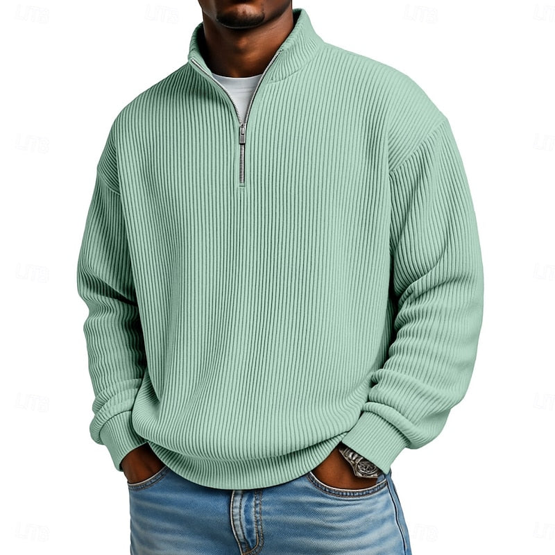 Ribbed Quarter-Zip Jumper – Casual Wear, Everyday Comfort
